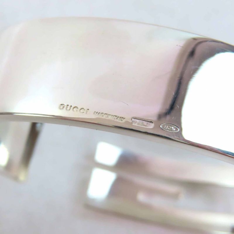 Gucci 90's G Square Bangle Bracelet Sv925 Silver Weight 64.3g