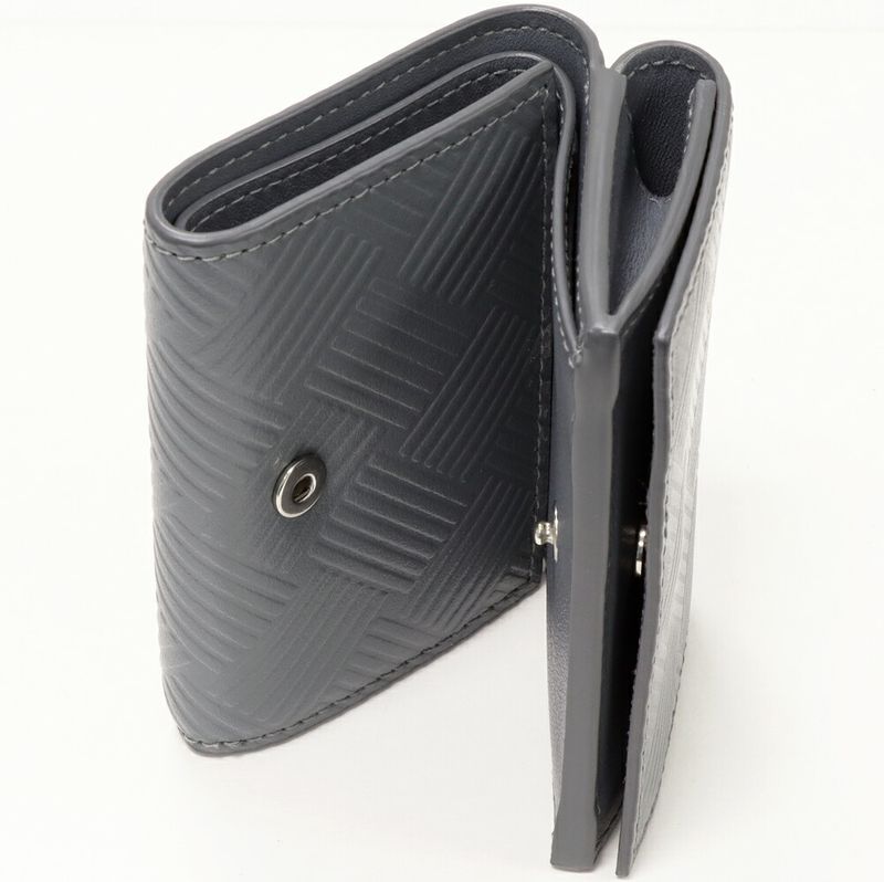 Bottega Veneta Tiny Compact Wallet With Coin Purse Calf Gray 667036 V0SQ 11242