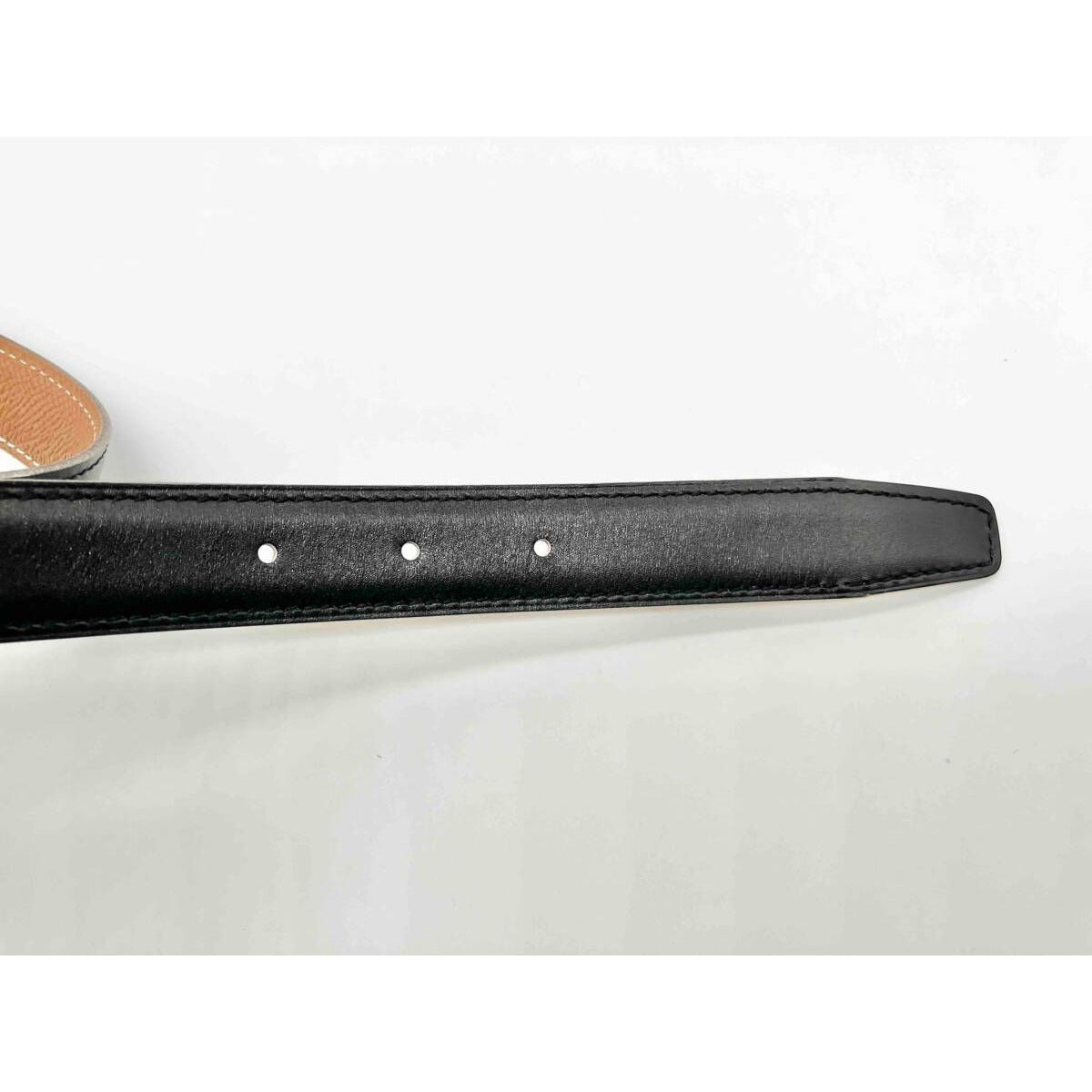 Hermes Constance H Logo Black Leather Belt