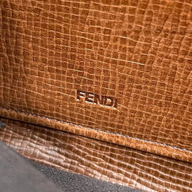 Fendi Round Zipper Long Wallet Khaki Green Zucca Excellent Condition Wallet