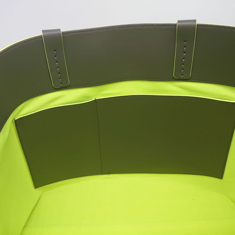 Bulgari X Fragment Collaboration Tote Bag Gray Neon Yellow Storage Bag