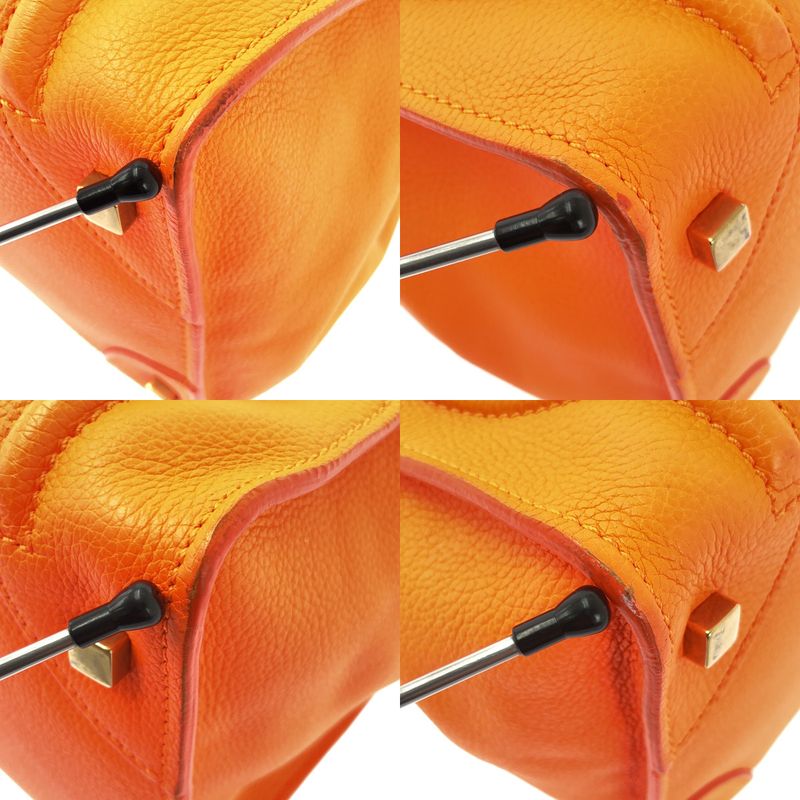 Celine - Phoebe Period Luggage Mini Shopper Leather Tote Bag - Orange - Women