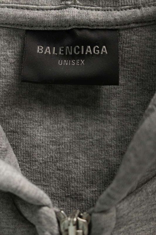 Balenciaga 25SS 808832 Trvj2 Bicolor Sport Logo Zip Up Hoodie Men's L
