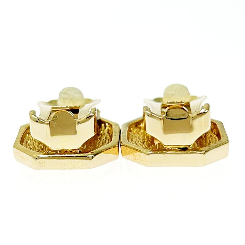 Christian Dior GP Rhinestone CD Logo Earrings Women's Gold Black 343556 Earrings