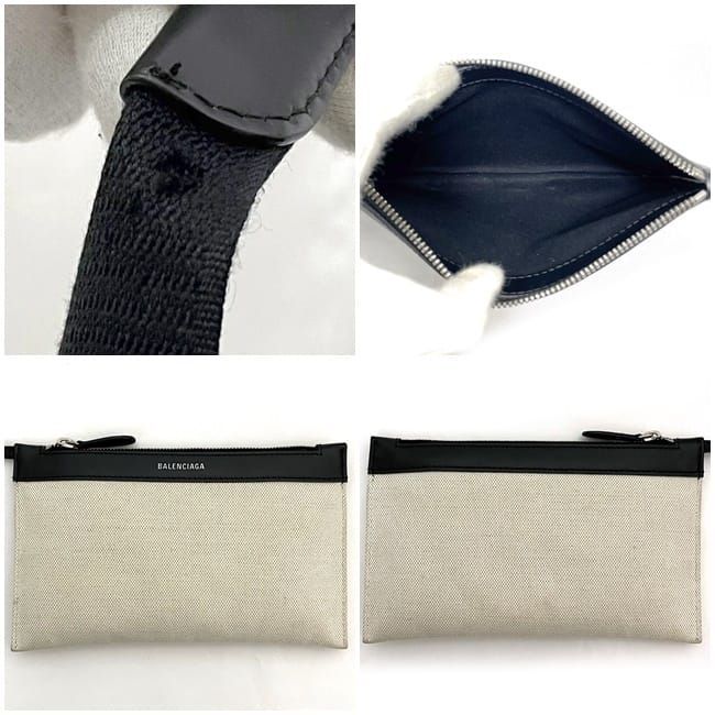 Balenciaga Tote Bag Navy Cabas Su Natural White Black