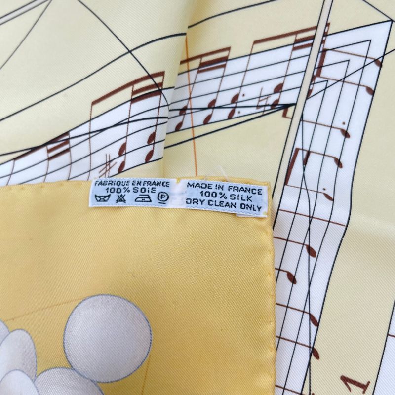 Hermes Scarf Silk Carre 90 Music Of The Spheres La Musique Des Spheres Yellow