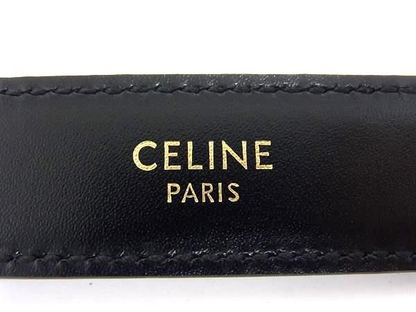 Celine Triomphe Leather Silver Hardware Belt Size 80 Men's Black Fq0373