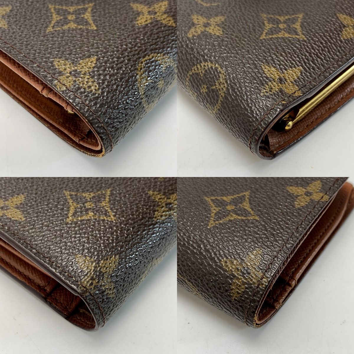 Louis Vuitton Nogram Portefeuille Viennois M61674 Brown Bifold Wallet Leather