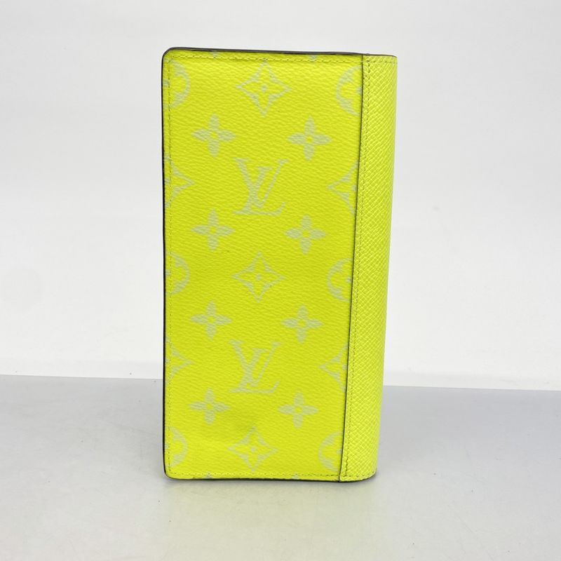 Louis Vuitton Long Wallet Taiga Llama Portefeuille Brazza M30947 Jeanne Men's