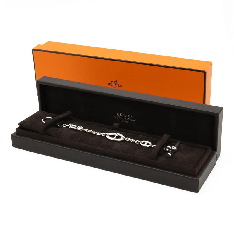 Hermes Chaine D'angle Farandole Bracelet Chain Ag925 Sv925 Silver #SH Short Size