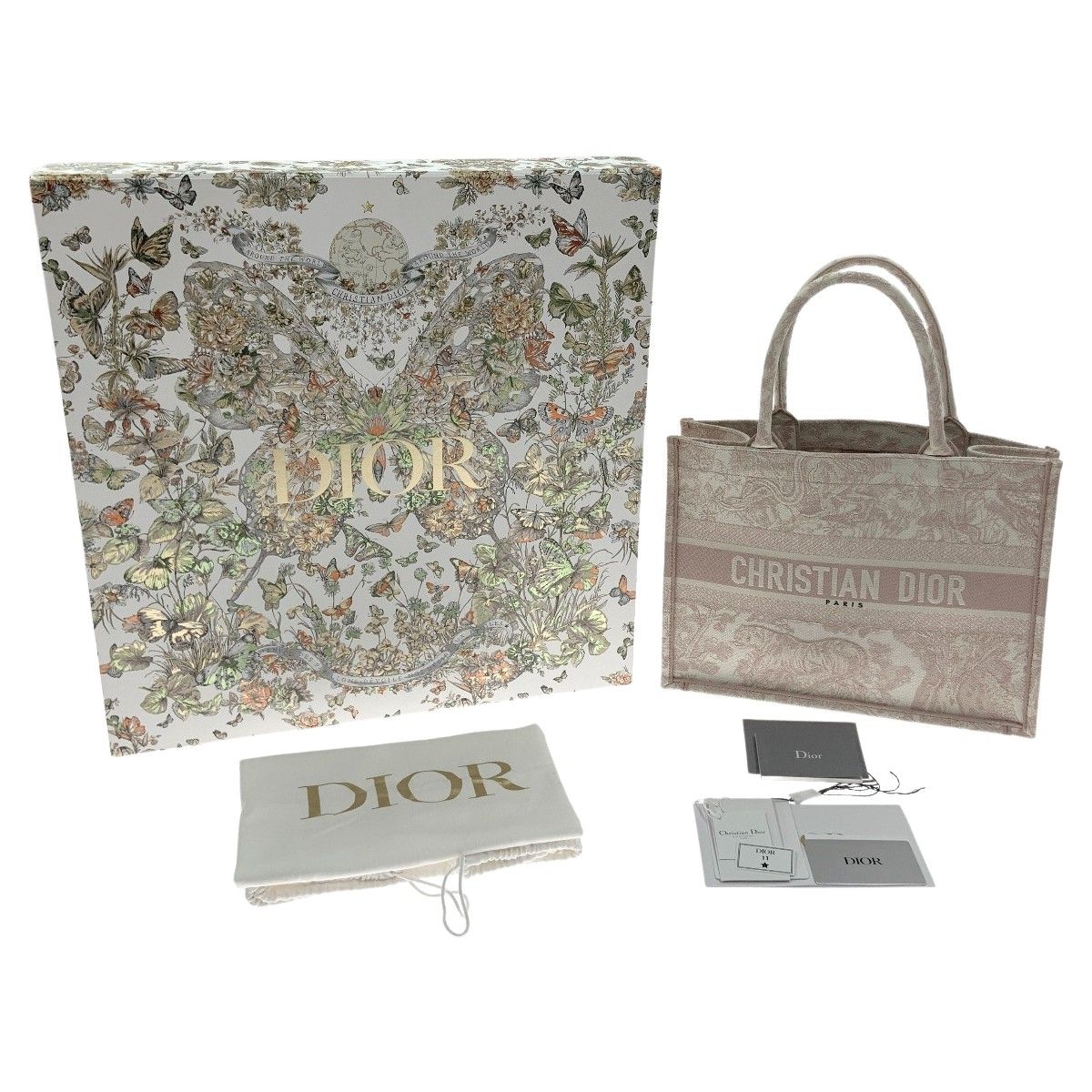 Christian Dior Toile de Jouy Embroidered Book Tote Small Bag M1296ztdt Pink