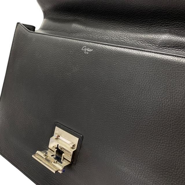 Cartier Pasha Deux Business Bag Briefcase Handbag Calfskin Black
