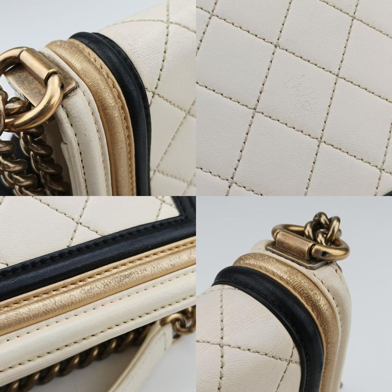 Chanel Boy Chanel White Lambskin A6754617742353