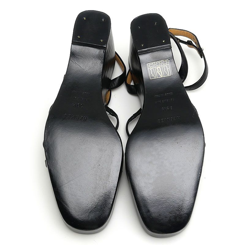 Hermes Echape Sandals 38.5 Black