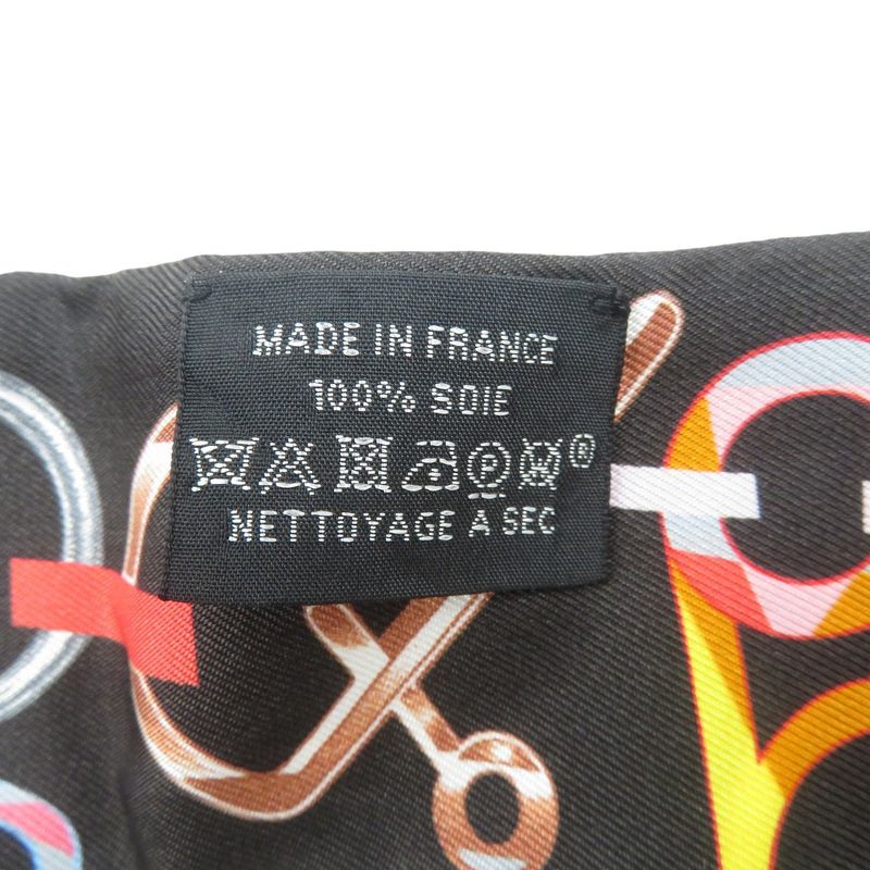 Hermes Twilly Do Re Boucles 063951s Silk Noir Black Rose Multicolor Black Scarf
