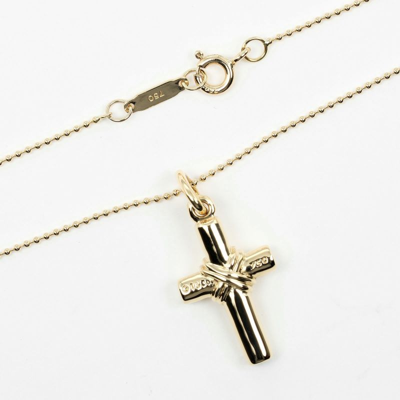 Tiffany & Co Signature Cross 18K Yellow Gold Ladies 6.7g Necklace