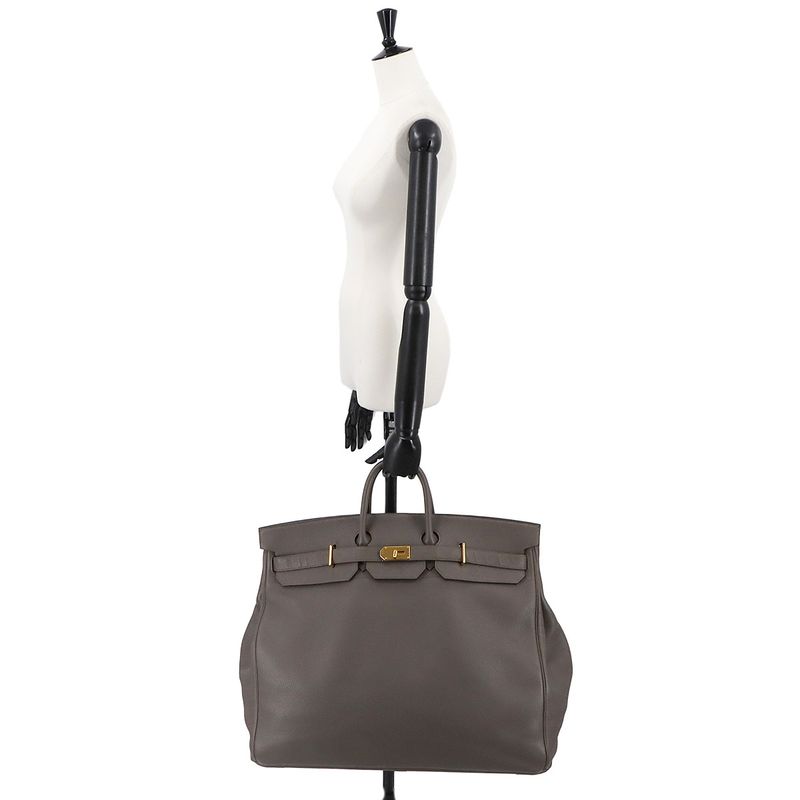 Hermes Haut Courroies HAC 55 Personal SPO Togo Ethan Hand Bag Stamped D Gold