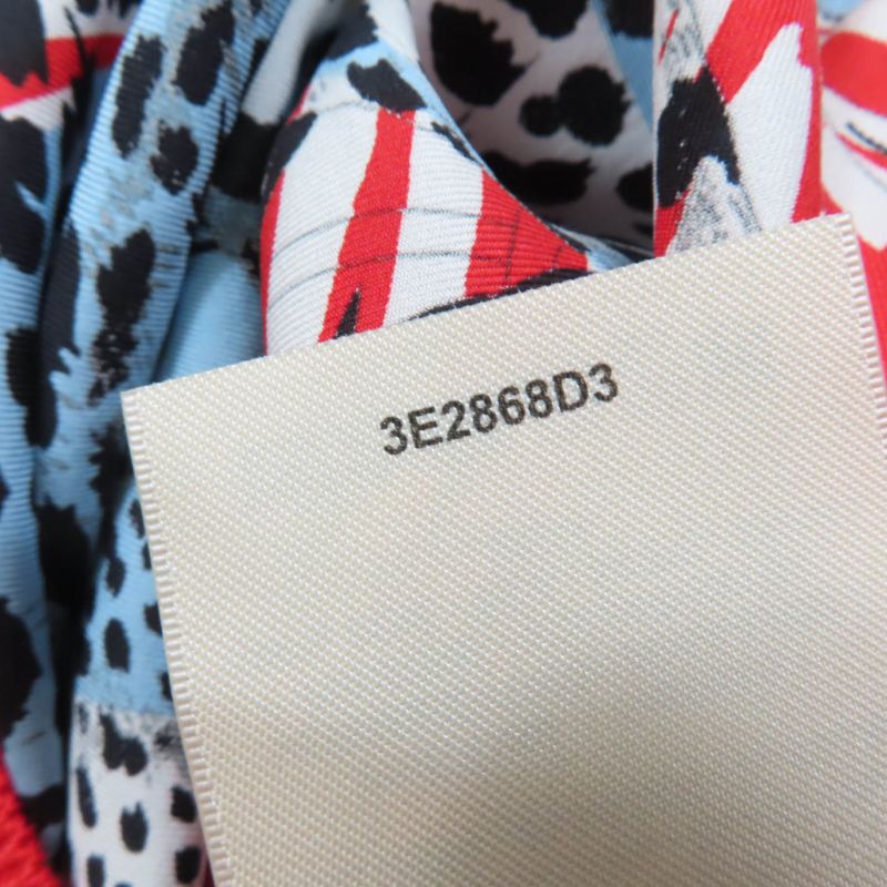 Hermes 23SS 3e2868d3 Jungle Rub 100% Silk Twill Raine Short Sleeve Knit Top Red