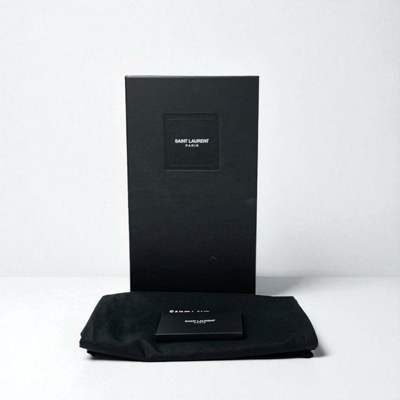 Saint Laurent Cassandra Sandals Shoes Leather Black Gold YSL Hardware Strap