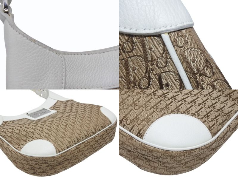 Dior Street Chic Trotter Bag Brown White Canvas — view 8