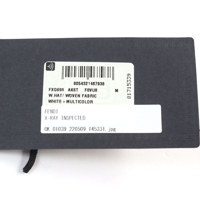 Fendace Fxq698 Silk Fendi Versace Reversible FF Logo Allover Hat With Logo
