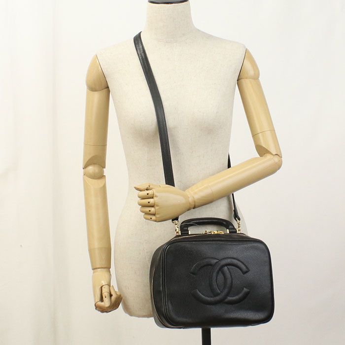 Chanel 2WAY Vanity Bag Coco Mark A07061 Shoulder Bag Caviar 4505942 Ladies