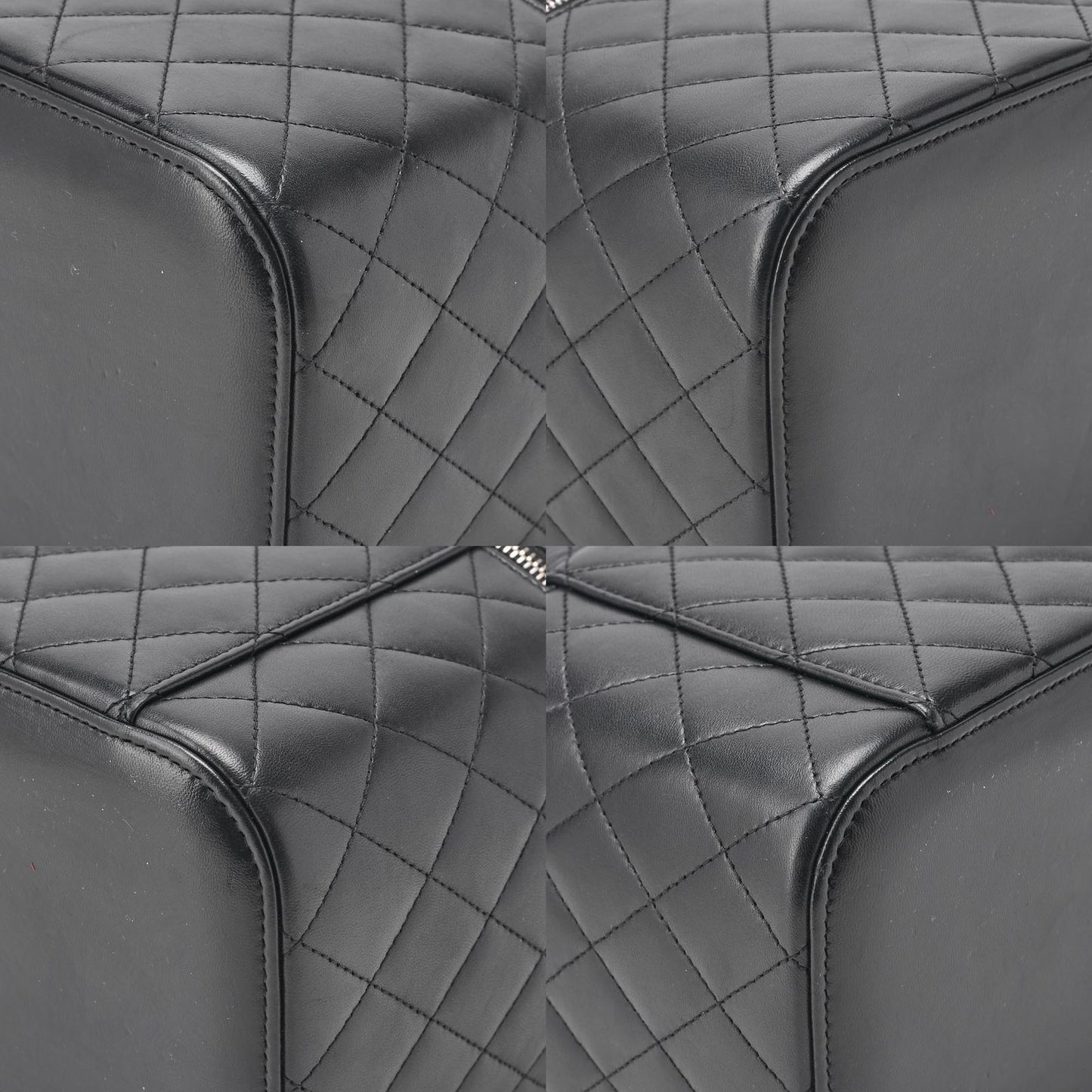 Chanel Matelasse Vanity Handbag Lambskin Black With Silver Hardware Ladies Bag