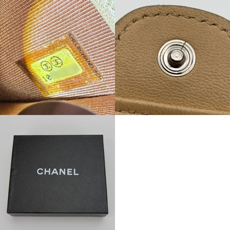 Chanel Coin Case Timeless Classic Lambskin Beige Silver Hardware 10 Hardware