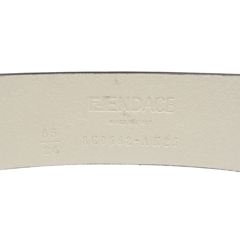 Fendace Fendi Versace 8c0662 Leather Metal White Gold Belt 1891 Fendace