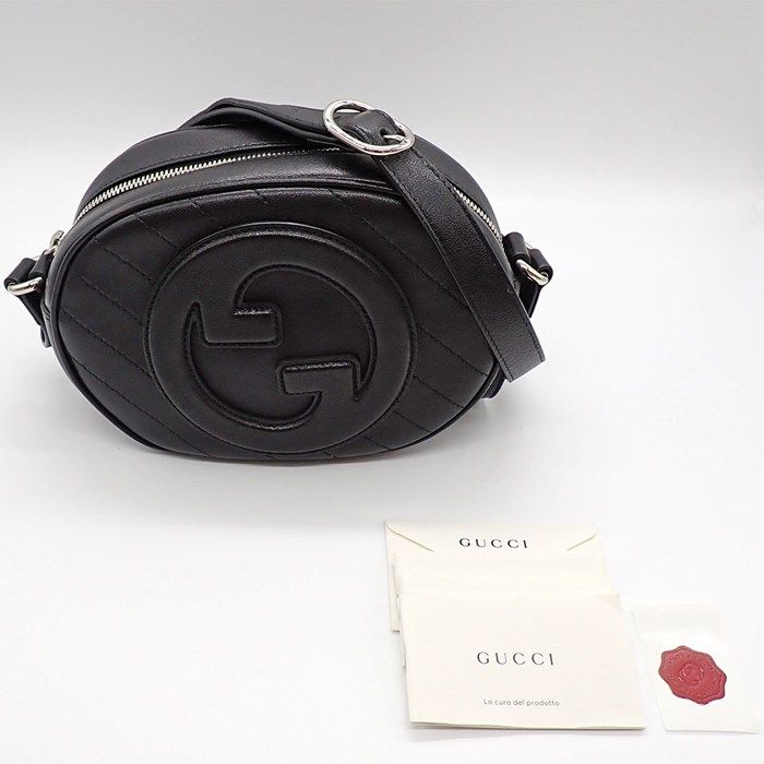 Gucci Shoulder Bag Blondi Mini 760175 Aacpy 1000 Black Leather Silver Hardware