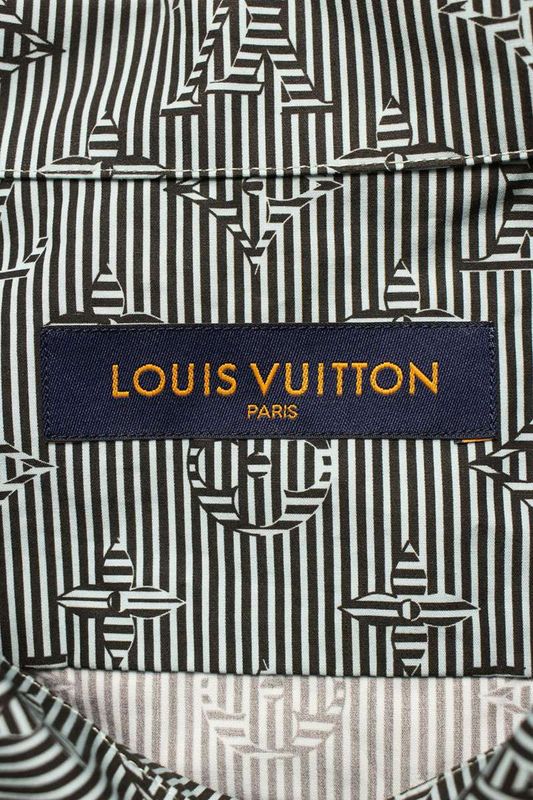 Louis Vuitton 23SS Rm231q TA0 Hos52w Monogram Stripe Long Sleeve Shirt Men's 6L