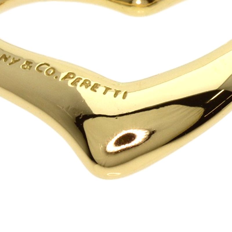 Tiffany & Co Open Heart TOP Pendant Top 18K Yellow Gold Ladies