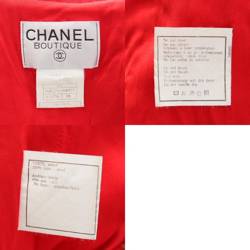 Chanel 96A Wool Coco Button Stand Collar Tweed Jacket Outerwear P08270v04977