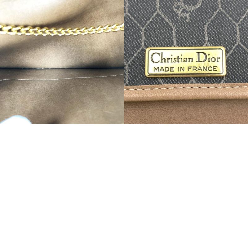 Dior Christian Dior Honeycomb Chain Shoulder Bag Brown Pvc/leather Women
