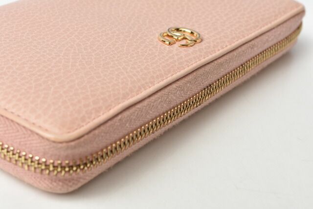 Gucci Wallet Gucci Long Wallet Petit Marmont Leather Pink Beige Round Zipper
