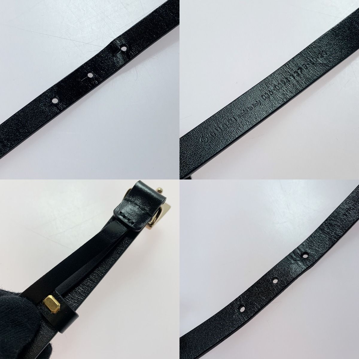 Gucci None Cowhide G Buckle Black Belt
