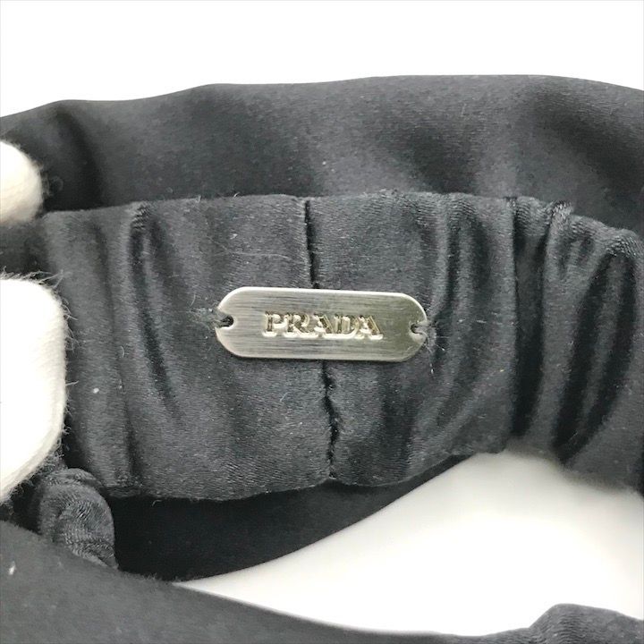 Prada Satin Scrunchie Hair Tie Black