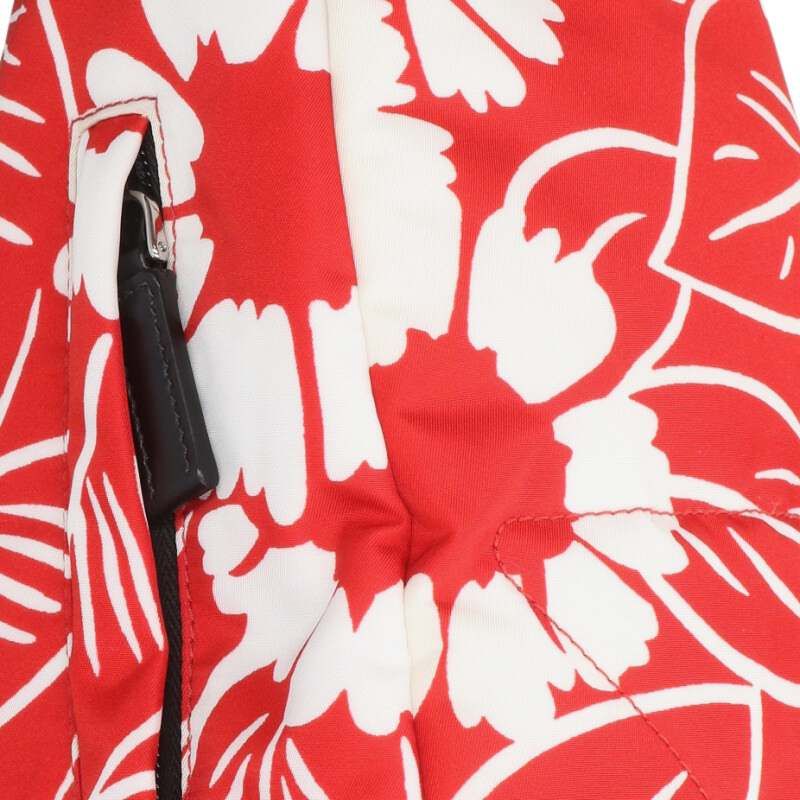 Prada Triangle Plate Hibiscus Pattern Nylon Backpack Men's