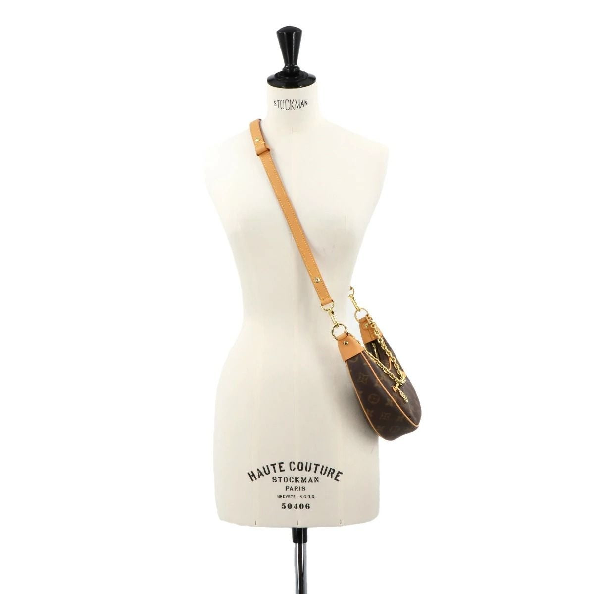 Louis Vuitton Monogram Loop Handbag Shoulder Bag Half Moon Brown Tan