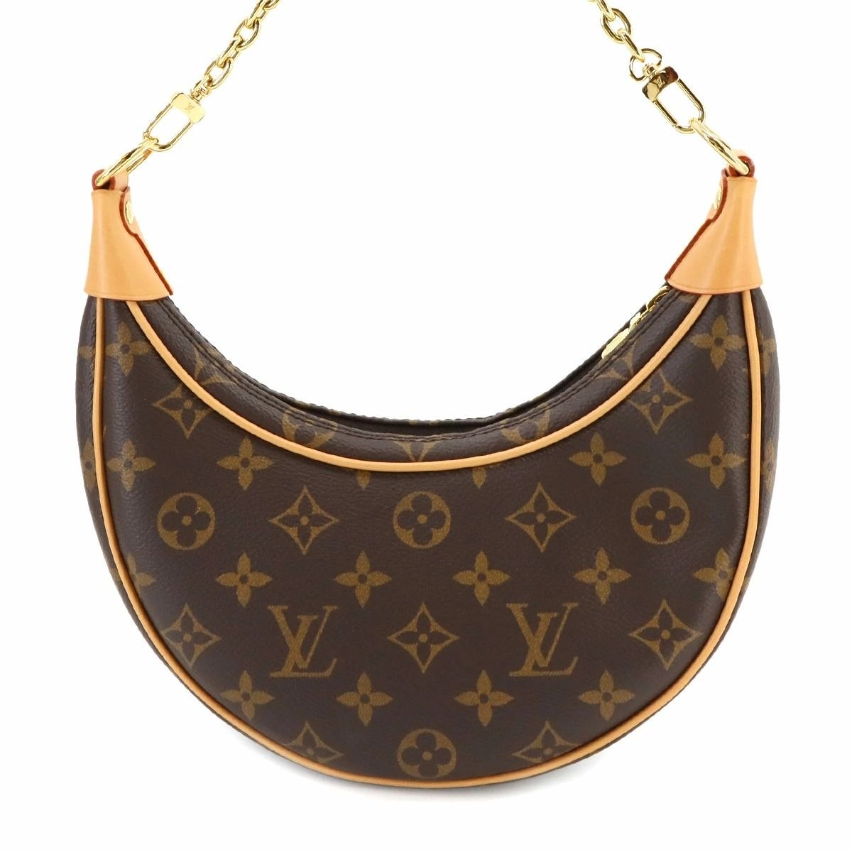 Louis Vuitton Monogram Loop Handbag Shoulder Bag Half Moon Brown Tan