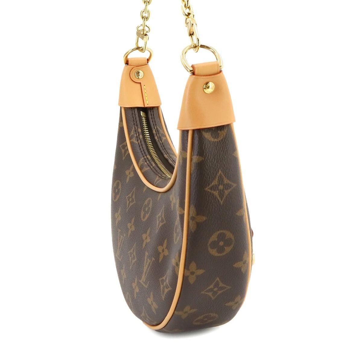 Louis Vuitton Monogram Loop Handbag Shoulder Bag Half Moon Brown Tan
