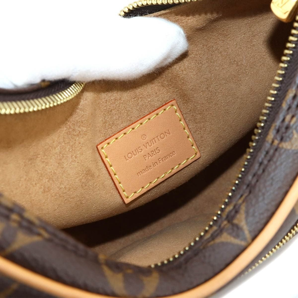 Louis Vuitton Monogram Loop Handbag Shoulder Bag Half Moon Brown Tan