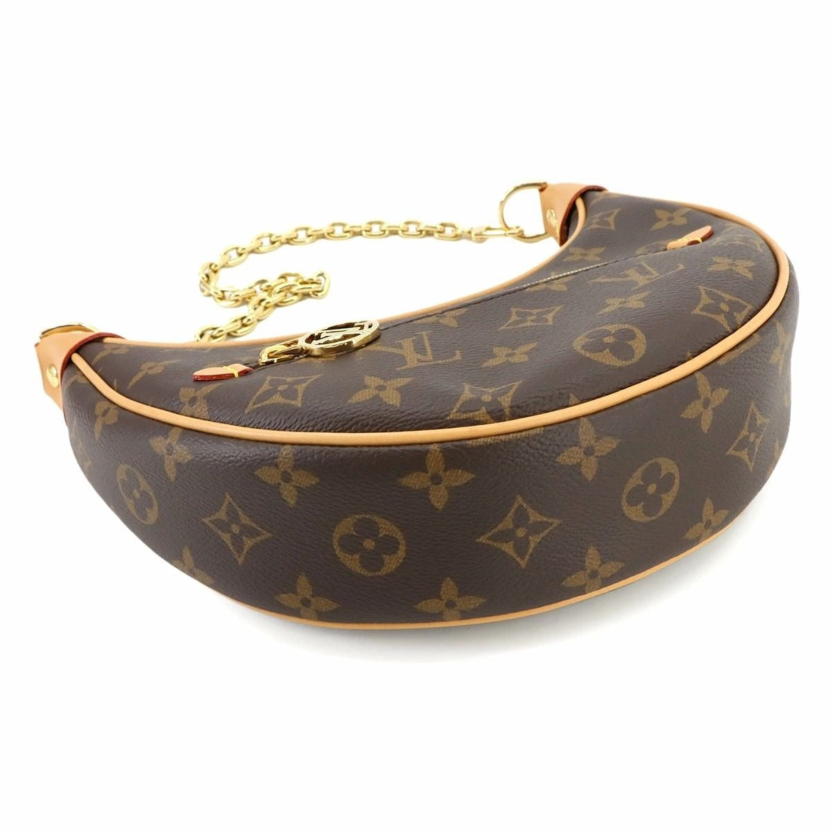 Louis Vuitton Monogram Loop Handbag Shoulder Bag Half Moon Brown Tan