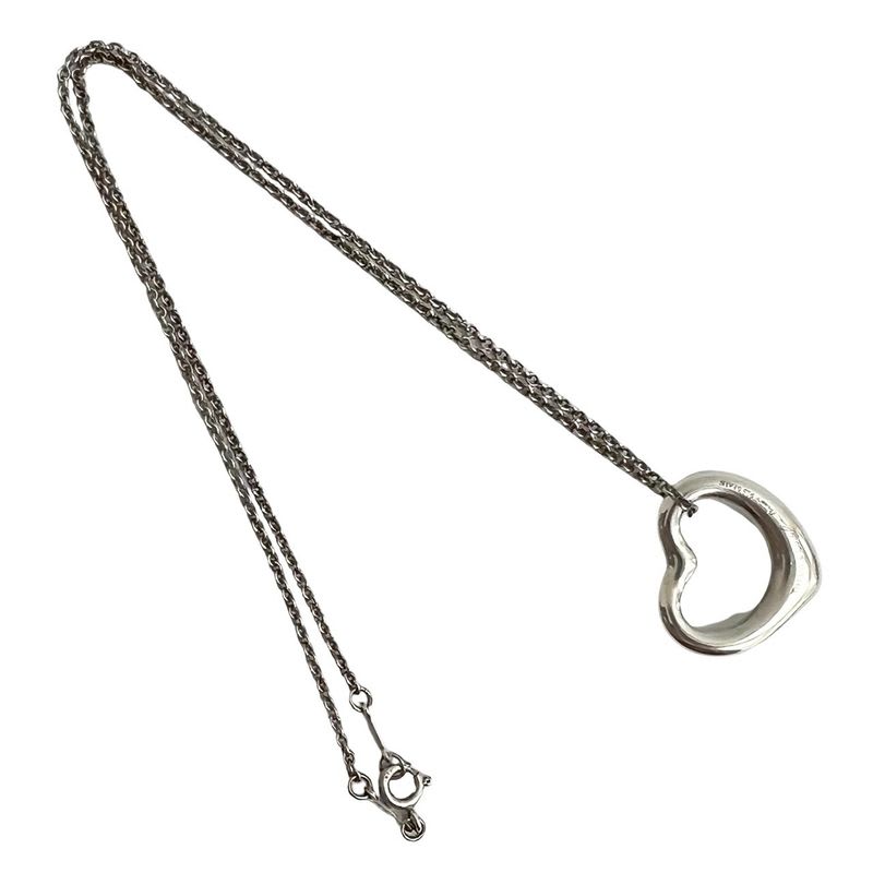 Tiffany & Co Open Heart Necklace Silver 925 Chain Pendant Accessori