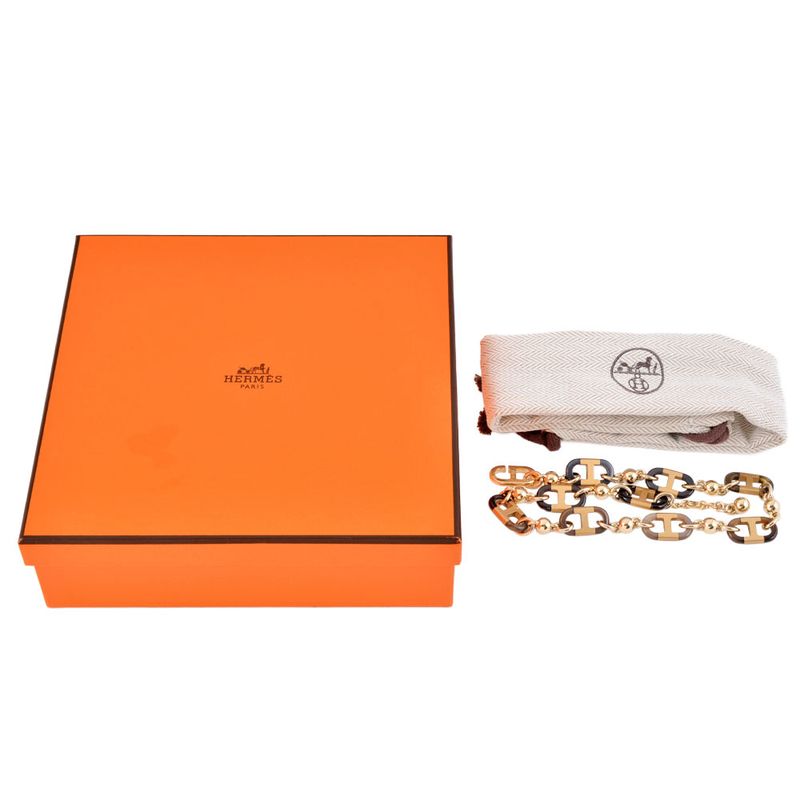 Hermes Sur Mer Necklace Metal Buffalo Horn Gold Chaine D'ancre GP