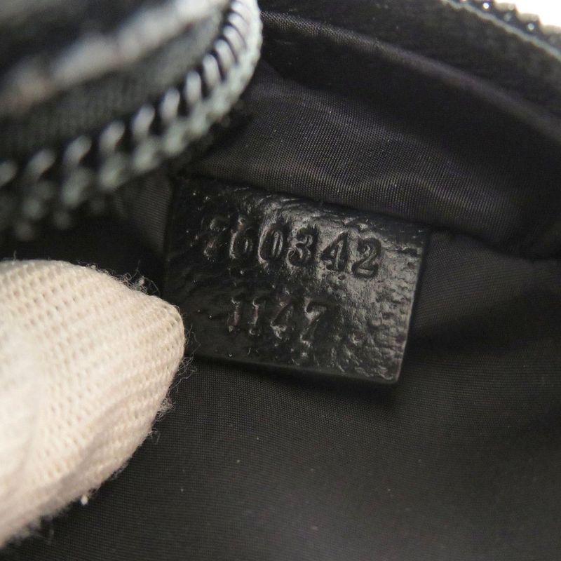 Gucci 760342 GG Crystal Leather Black Shoulder Bag Black 0458 Gucci