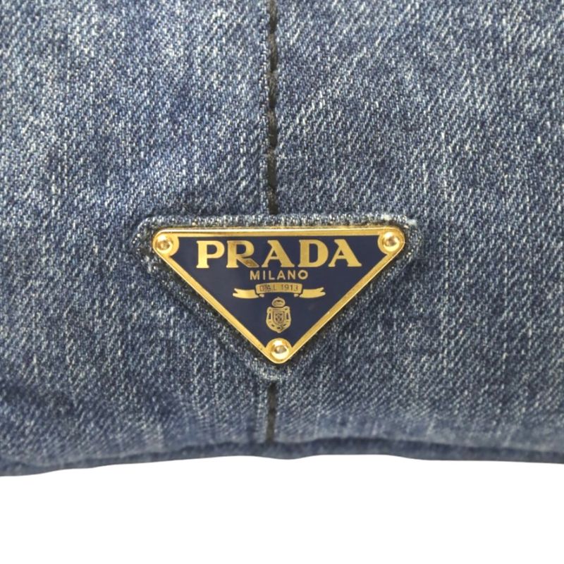 Prada Cotton Canvas Tote Bag Canapa Tote Bag Prada Blue