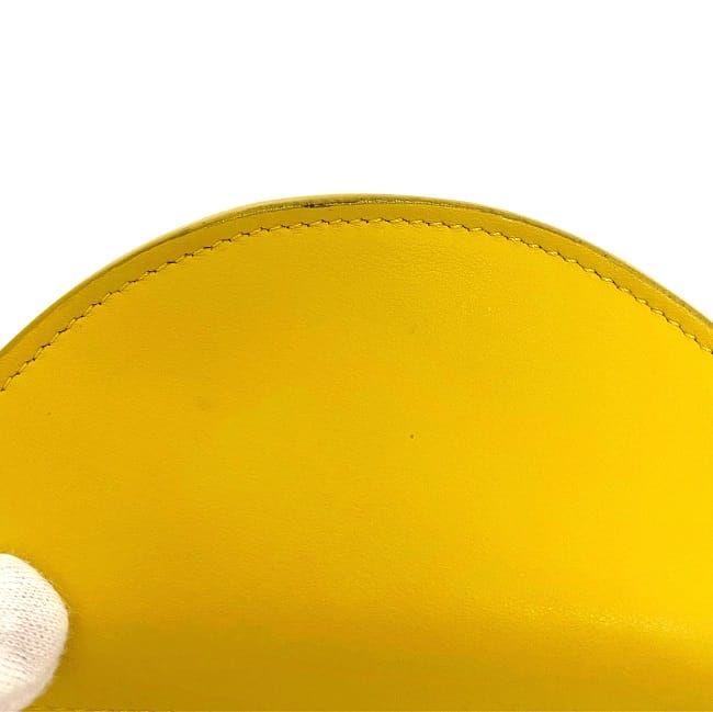 Fendi Charm Pouch Yellow 7ar706 Excellent Condition Leather Fur