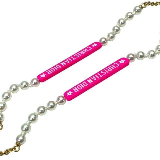 Christian DIOR Airpods Holder Necklace Airpods Holder Chain Logo Faux Pearl GP