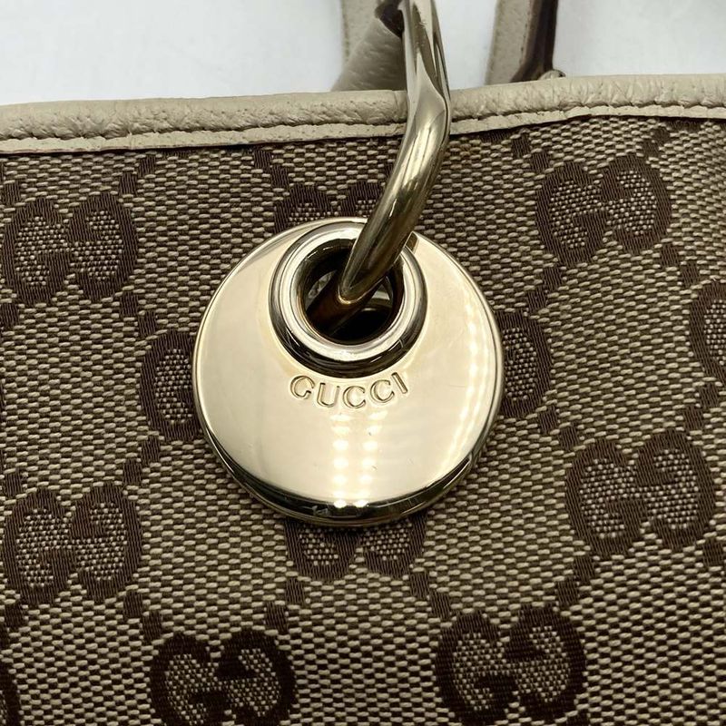 Gucci 120840 Tote Shoulder Bag GG Canvas Beige Women Men Fashion
